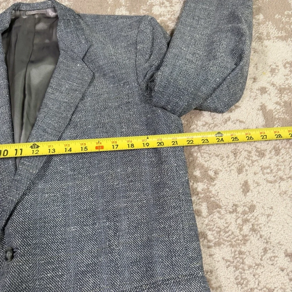 Vitale Barberis Canonico Vintage Blazer Mens Gray Tweed 42R Wool Old Money